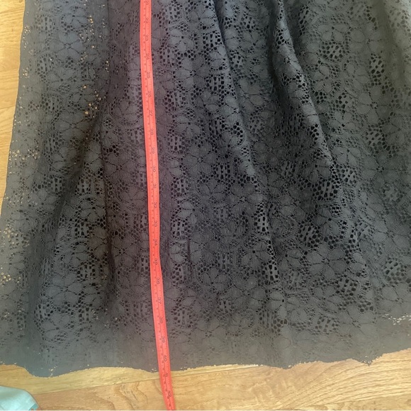 Fred Lief Dallas Vintage Maxi Skirt Black Lace Long Size 12 Bohemian Peasant - Picture 7 of 8